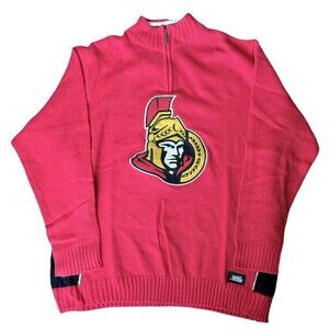 Ottawa Senators NHL Ilanco Quarter Zip Sweater Red Men’s XL NWT